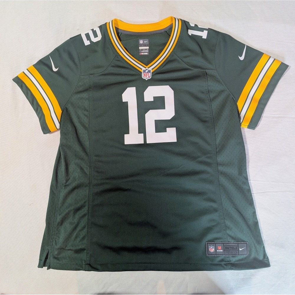Nike Green Bay Packers Aaron Rodgers 12 Youth XXL Jersey On Field Green Football